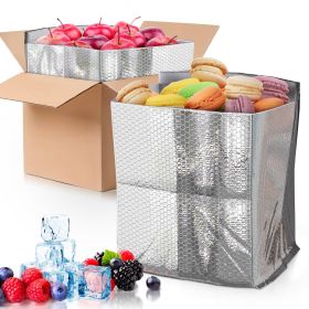 10 Pack Double Layer Foil Insulated Box Liners 8 x 8 x 8 inches. Silver Shipping Boxes for Frozen Food