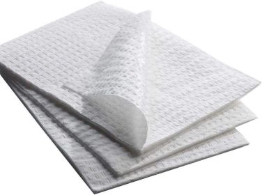 Cleaning Towels 13" x 18". Pack of 500 White Disposable Waffle Towels. Premium 3 ply Tissue Without Polybacking. NonSterile Absorbent Towels. Waterpro