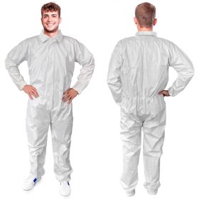 Disposable Coveralls for Men & Women, Large. Pack of 1 White Lab Coveralls Disposable