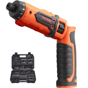 VEVOR Cordless Screwdriver, 4V 7Nm Electric Screwdriver Rechargeable Set with 11 Accessory Kit and Charging Cable, LED Light Dual Position Handle