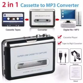 Portable Cassette Player Converter Recorder Convert Walkman Tapes to Digital MP3