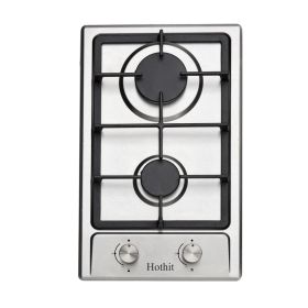 AHT12IN10S Hothit 2 Burner Propane Gas Cooktop, 12" Inch LPG/NG Dual Fuel Built-in Gas Stove Top