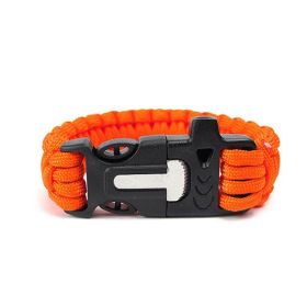 Seven Core Umbrella Rope Braided Survival Whistle Play Flint Escape Emergency Umbrella Rope Bracelet (Color: Orange)