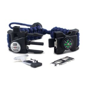 Parachute Cord Braided Adjustable Survival Bracelet (Color: Purplish Blue)