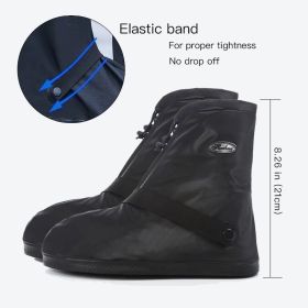 Waterproof Rain Boots Cover, High Rise Anti Slip Shoes Cover With Zipper For Man And Woman (Color: Black, size: 11)