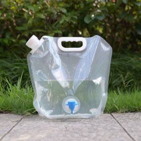 5L/10L Large Capacity Outdoor Portable Folding Water Storage Bag Water Tank For Camping Hiking Riding (Capacity: 10L Transparent Belt Faucet)