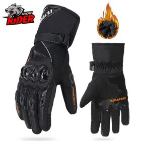 Motorcycle Gloves Windproof Waterproof Guantes Moto Men Motorbike Riding Gloves Touch Screen Moto Motocross Gloves Winter (Color: WN-01 Black Gloves, size: M)