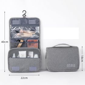 Toiletry Bag Multifunction Cosmetic Bag Portable Makeup Pouch Waterproof Travel Hanging Organizer Bag for Men Women Girls (Color: grey)