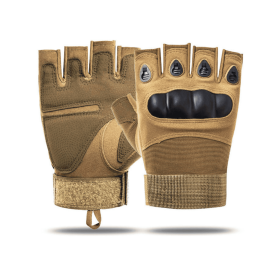 Tactical Fingerless Airsoft Gloves for Outdoor Sports (Color: Tan, size: XL)